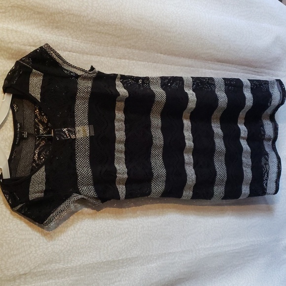 Black Grey Eyelet Dress by Madison Leigh Size 14 - NWT - Picture 6 of 13